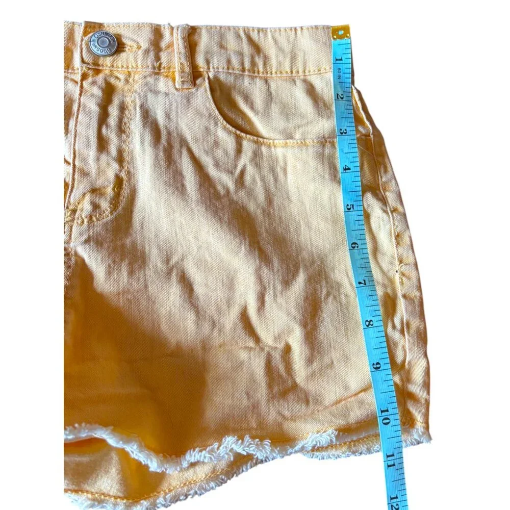 Oshkosh‎ B'Gosh girl's Cut Off Jean Shorts Size 12 Yellow Adjustable Waist